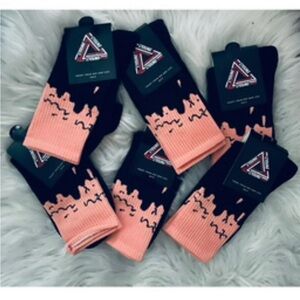 Black and Orangesicle Novelty Socks